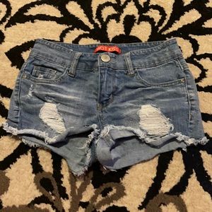 Light washed jean shorts